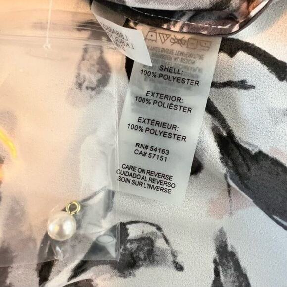 Karl Lagerfeld Paris NWT Floral Multicolor Long Sleeve Blouse Size Small - Picture 7 of 7